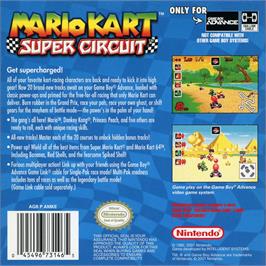 Box back cover for Mario Kart - Super Circuit on the Nintendo Game Boy Advance.
