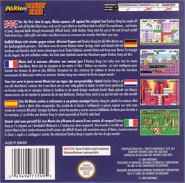 Box back cover for Mario vs. Donkey Kong on the Nintendo Game Boy Advance.