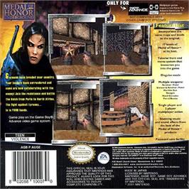 Box back cover for Medal Of Honor - Underground on the Nintendo Game Boy Advance.