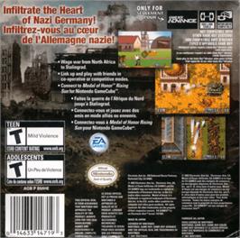 Box back cover for Medal of Honor: Infiltrator on the Nintendo Game Boy Advance.