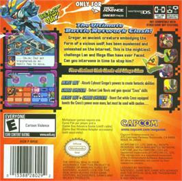 Box back cover for Mega Man Battle Network 6: Cybeast Gregar on the Nintendo Game Boy Advance.
