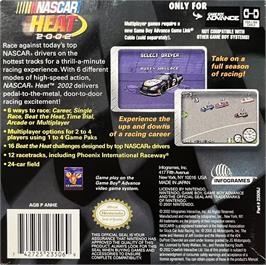Box back cover for Nascar Heat 2002 on the Nintendo Game Boy Advance.