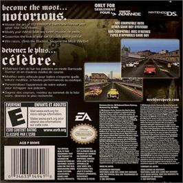 Box back cover for Need For Speed - Most Wanted on the Nintendo Game Boy Advance.