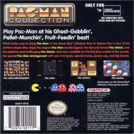 Box back cover for Pac-Man Collection on the Nintendo Game Boy Advance.