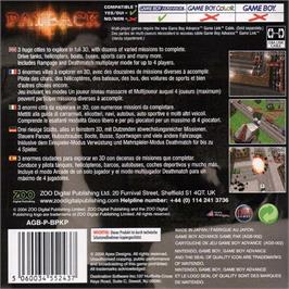 Box back cover for Payback on the Nintendo Game Boy Advance.