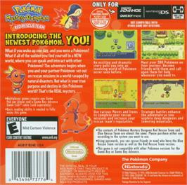 Box back cover for Pokemon Mystery Dungeon: Red Rescue Team on the Nintendo Game Boy Advance.