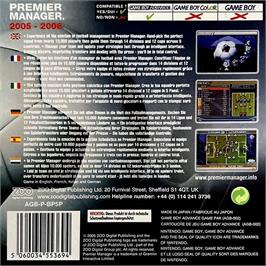 Box back cover for Premier Manager 2005-2006 on the Nintendo Game Boy Advance.