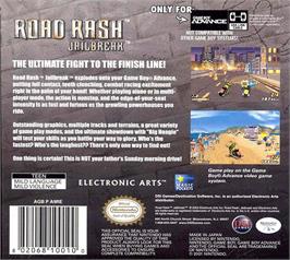 Box back cover for Road Rash - Jailbreak on the Nintendo Game Boy Advance.