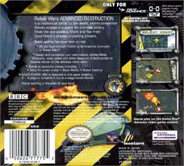 Box back cover for Robot Wars - Advanced Destruction on the Nintendo Game Boy Advance.