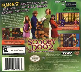 Box back cover for Scooby-doo 2 - Monsters Unleashed on the Nintendo Game Boy Advance.