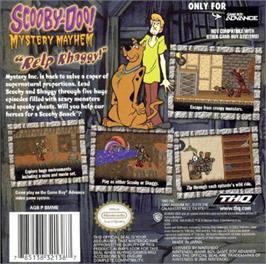 Box back cover for Scooby Doo: The Motion Picture on the Nintendo Game Boy Advance.