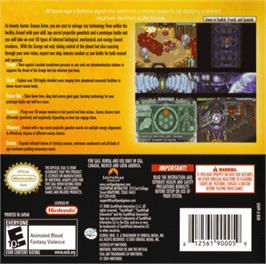 Box back cover for Scurge: Hive on the Nintendo Game Boy Advance.