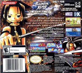 Box back cover for Shaman King - Legacy Of The Spirits - Sprinting Wolf on the Nintendo Game Boy Advance.