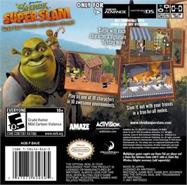 Box back cover for Shrek - Superslam on the Nintendo Game Boy Advance.