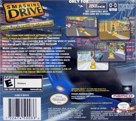 Box back cover for Smashing Drive on the Nintendo Game Boy Advance.