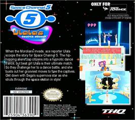 Box back cover for Space Channel 5 - Ulala's Cosmic Attack on the Nintendo Game Boy Advance.