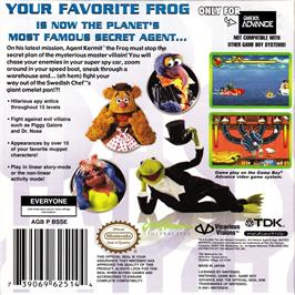 Box back cover for Spy Muppets: License To Croak on the Nintendo Game Boy Advance.