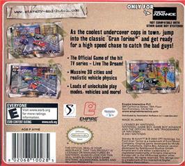 Box back cover for Starsky And Hutch on the Nintendo Game Boy Advance.