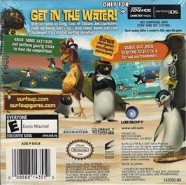 Box back cover for Surf's Up on the Nintendo Game Boy Advance.