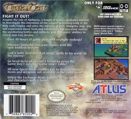 Box back cover for Tactics Ogre - The Knight Of Lodis on the Nintendo Game Boy Advance.