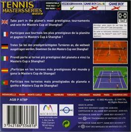 Box back cover for Tennis Masters Series 2003 on the Nintendo Game Boy Advance.