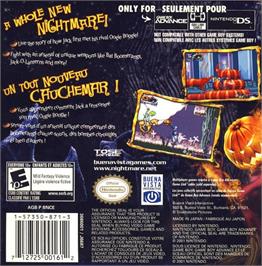 Box back cover for Tim Burton's The Nightmare Before Christmas - The Pumpkin King on the Nintendo Game Boy Advance.
