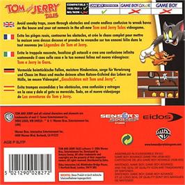 Box back cover for Tom And Jerry Tales on the Nintendo Game Boy Advance.