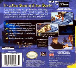Box back cover for Treasure Planet on the Nintendo Game Boy Advance.