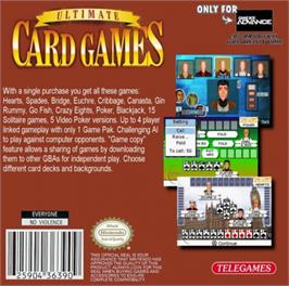 Box back cover for Ultimate Card Games on the Nintendo Game Boy Advance.