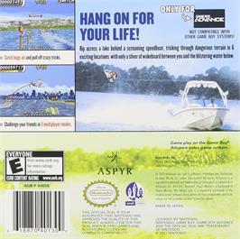 Box back cover for Wakeboarding Unleashed featuring Shaun Murray on the Nintendo Game Boy Advance.