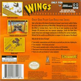 Box back cover for Wings on the Nintendo Game Boy Advance.