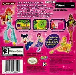 Box back cover for Winx Club on the Nintendo Game Boy Advance.