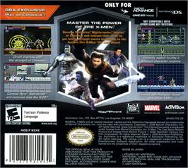 Box back cover for X-men - The Official Game on the Nintendo Game Boy Advance.