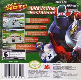Box back cover for Xs Moto on the Nintendo Game Boy Advance.