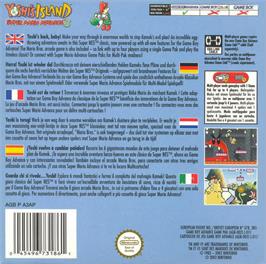 Box back cover for Yoshi's Island: Super Mario Advance 3 on the Nintendo Game Boy Advance.