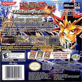 Box back cover for Yu-Gi-Oh!: The Eternal Duelist Soul on the Nintendo Game Boy Advance.