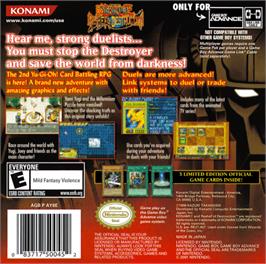 Box back cover for Yu-Gi-Oh! Reshef of Destruction on the Nintendo Game Boy Advance.
