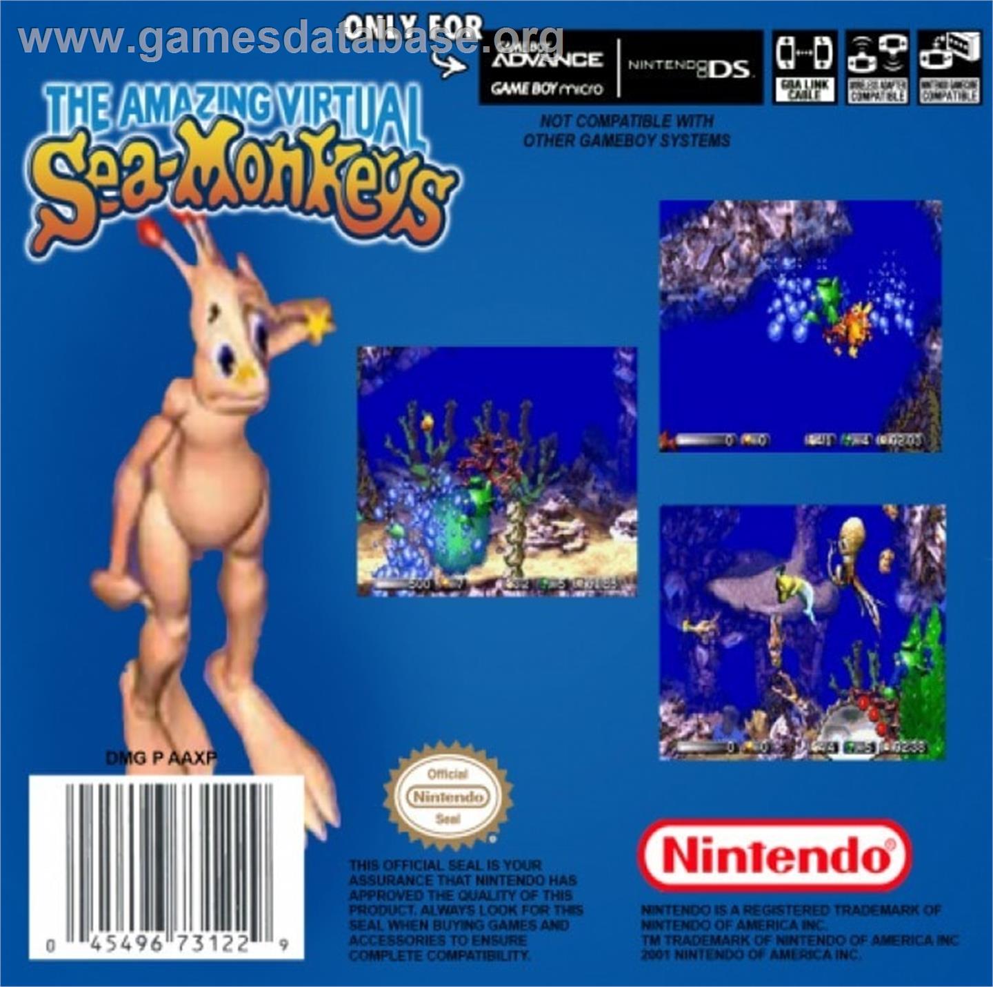 Amazing Virtual Sea-monkeys, The - Nintendo Game Boy Advance - Artwork - Box Back