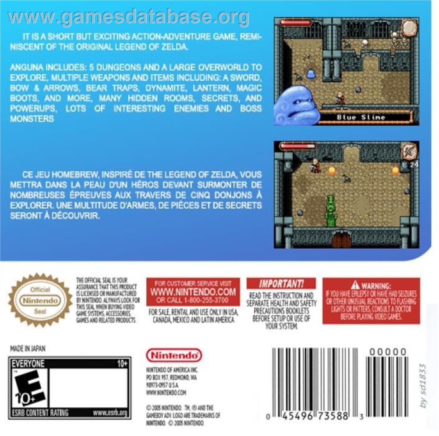 Anguna - Warriors Of Virtue - Nintendo Game Boy Advance - Artwork - Box Back