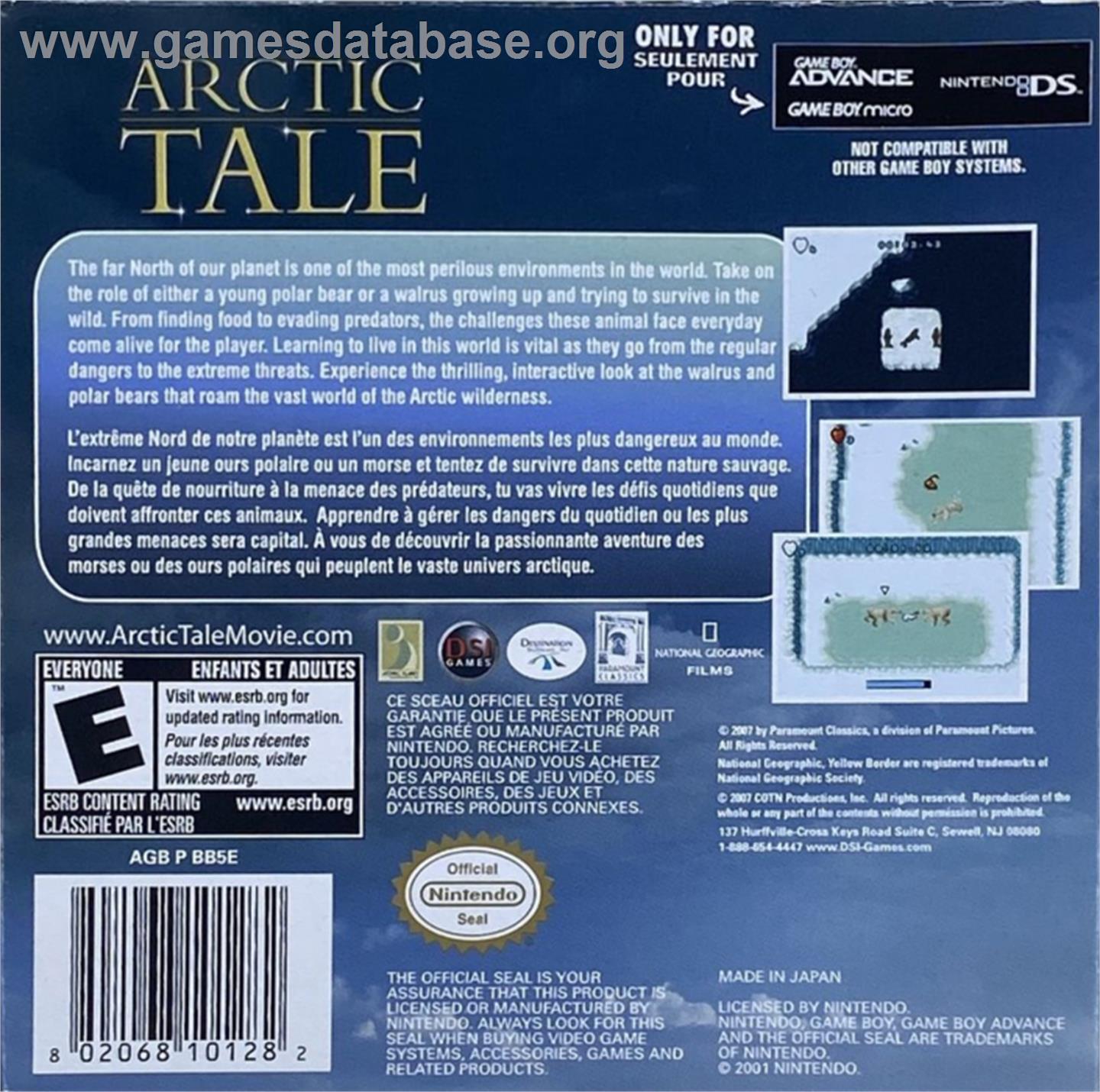 Arctic Tale - Nintendo Game Boy Advance - Artwork - Box Back