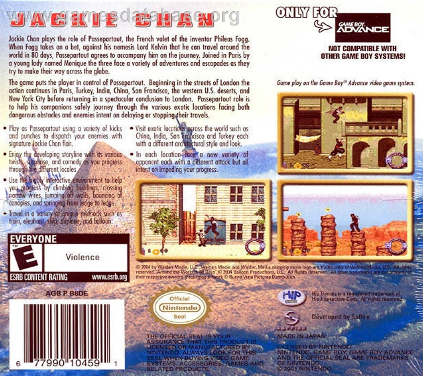 Around the World in 80 Days - Nintendo Game Boy Advance - Artwork - Box Back