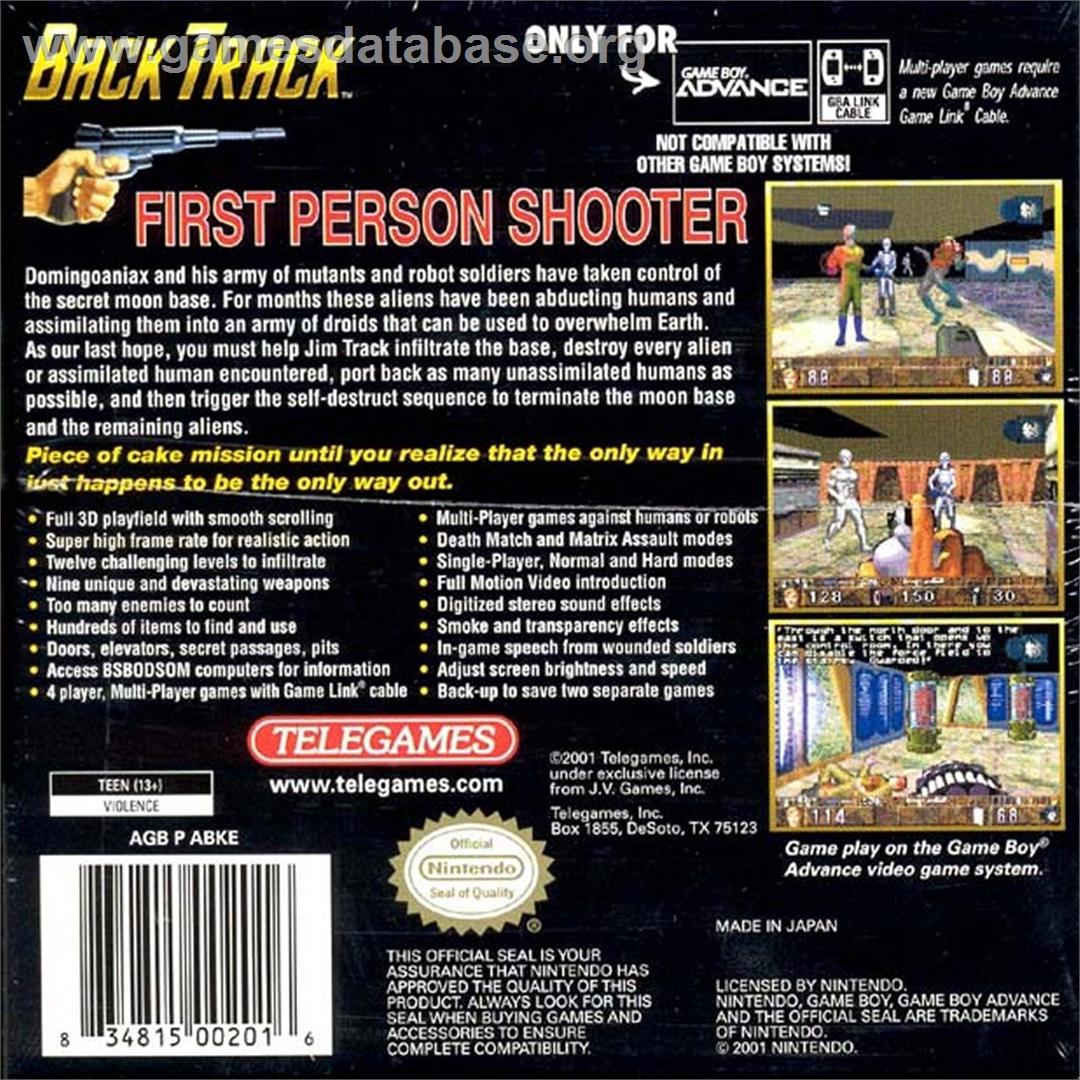Back Track - Nintendo Game Boy Advance - Artwork - Box Back