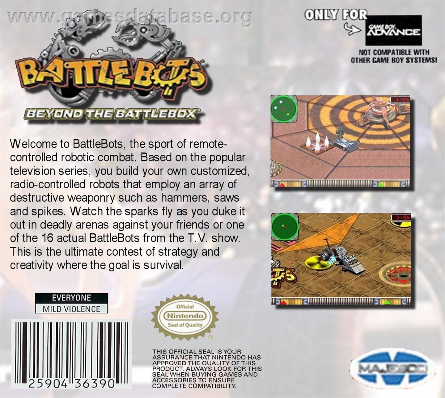 BattleBots - Beyond the BattleBox - Nintendo Game Boy Advance - Artwork - Box Back