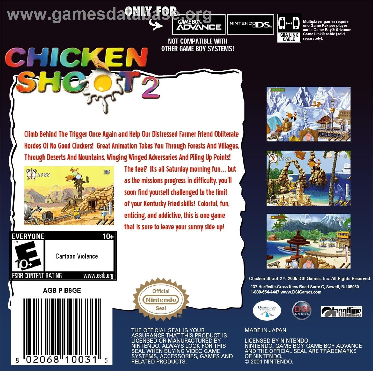 Chicken Shoot 2 - Nintendo Game Boy Advance - Artwork - Box Back