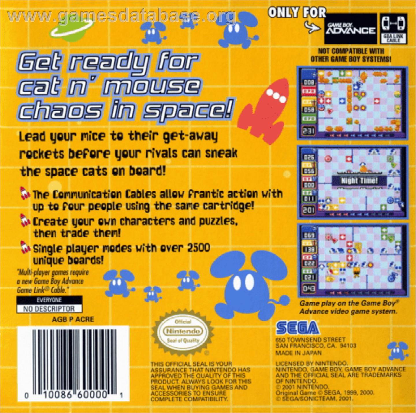 ChuChu Rocket - Nintendo Game Boy Advance - Artwork - Box Back