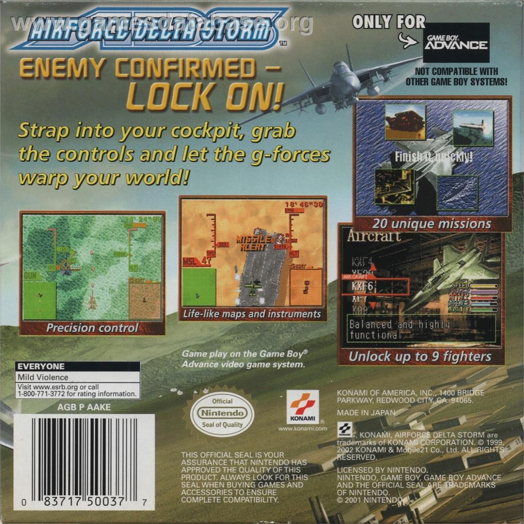 Deadly Skies - Nintendo Game Boy Advance - Artwork - Box Back