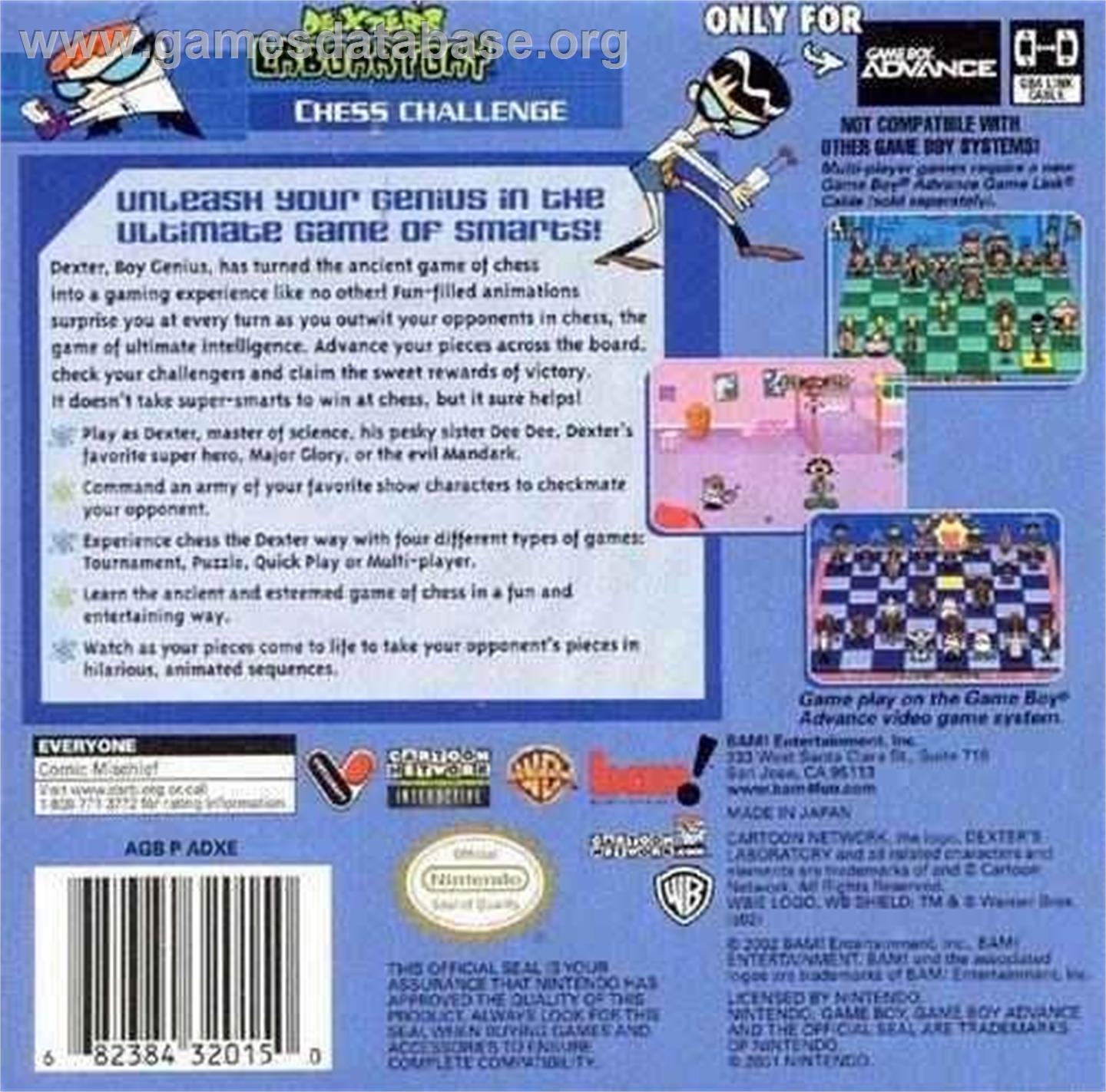 Dexter's Laboratory - Chess Challenge - Nintendo Game Boy Advance - Artwork - Box Back