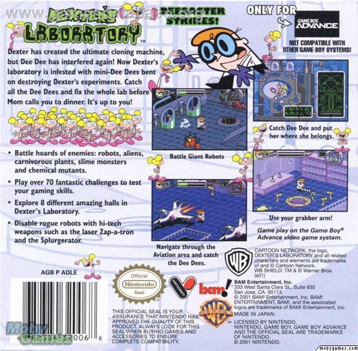 Dexter's Laboratory - Deesaster Strikes ! - Nintendo Game Boy Advance - Artwork - Box Back