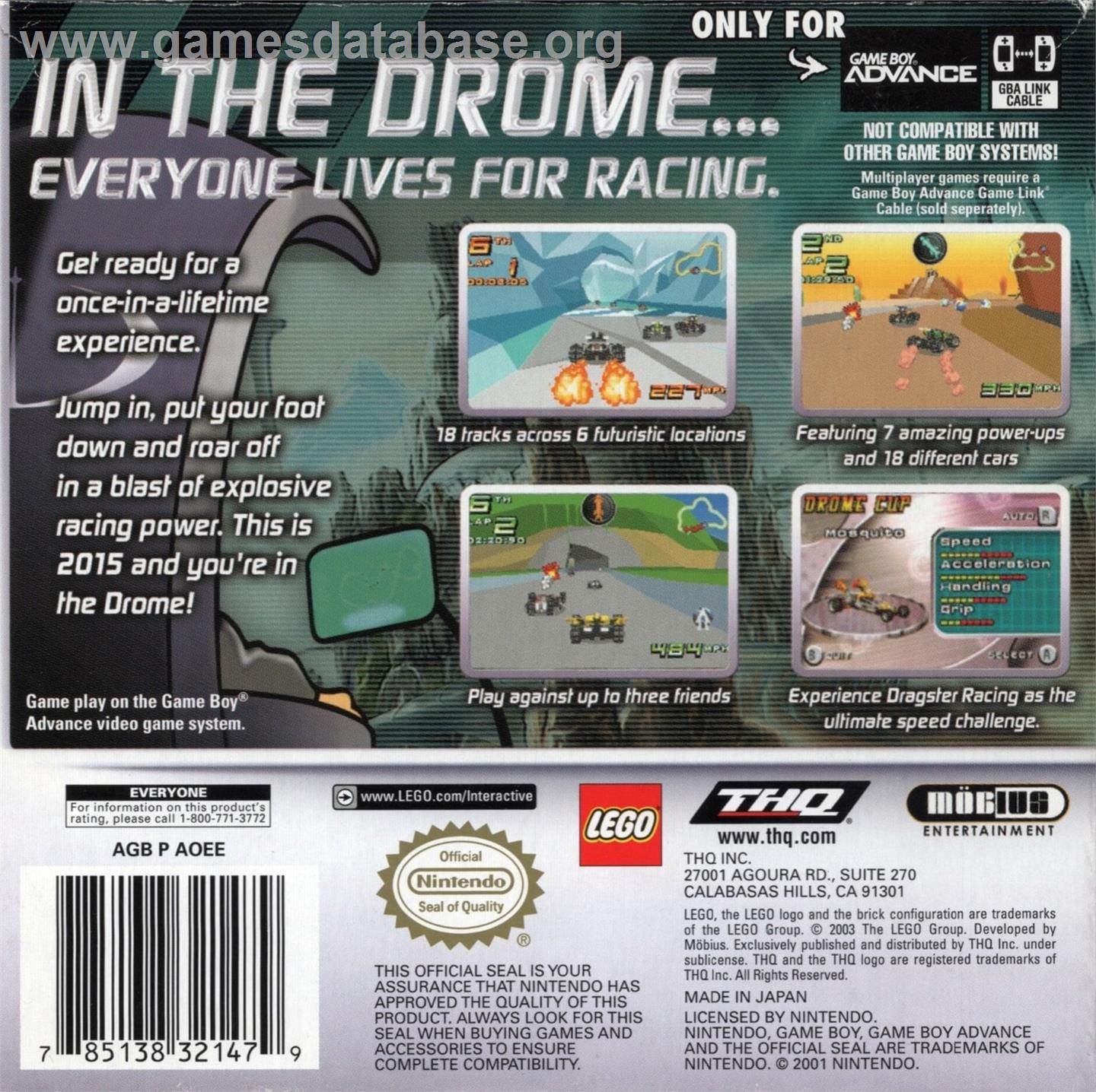 Drome Racers - Nintendo Game Boy Advance - Artwork - Box Back