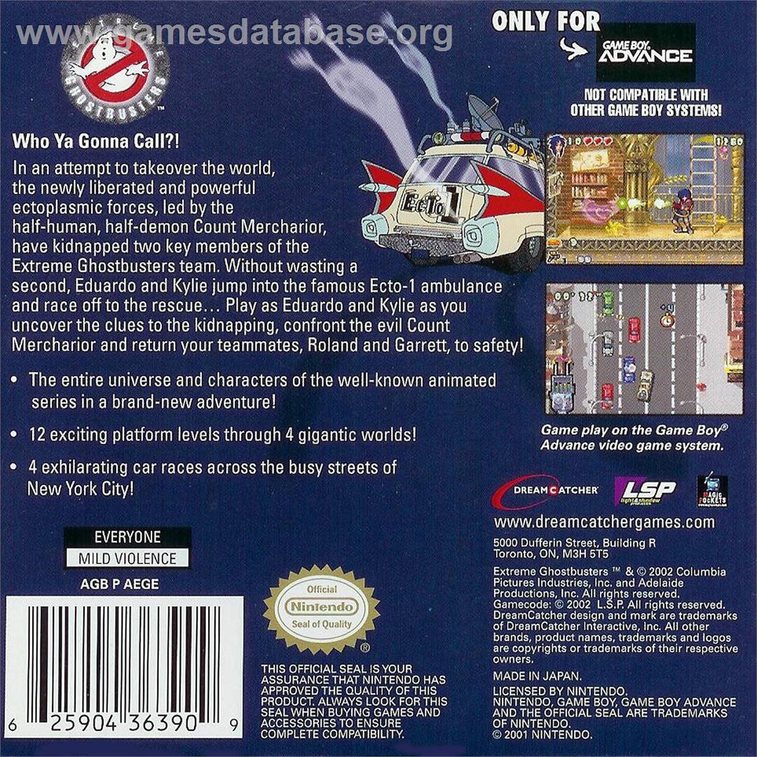 Extreme Ghostbusters - Code Ecto-1 - Nintendo Game Boy Advance - Artwork - Box Back